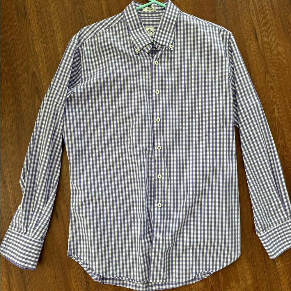 Peter Millar Purple Checkered Button Down Medium Shirt